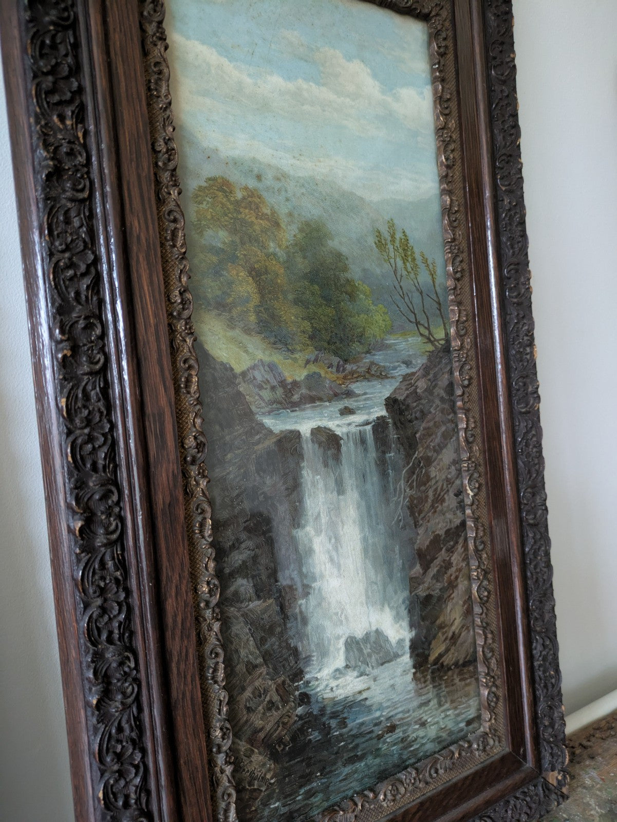 Antique Victorian River Landscape Framed Prints by George Beetholme 1830-1880