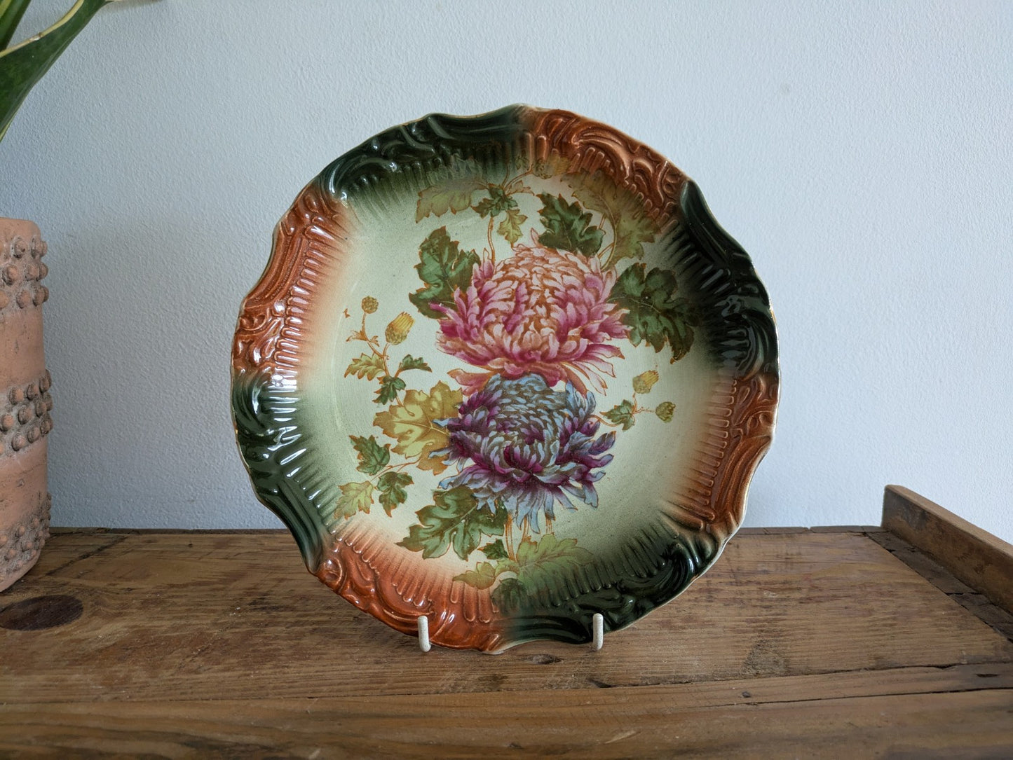 Antique James Kent Longton JKL Plate England Victorian Chrysanthemum Pattern Vtg