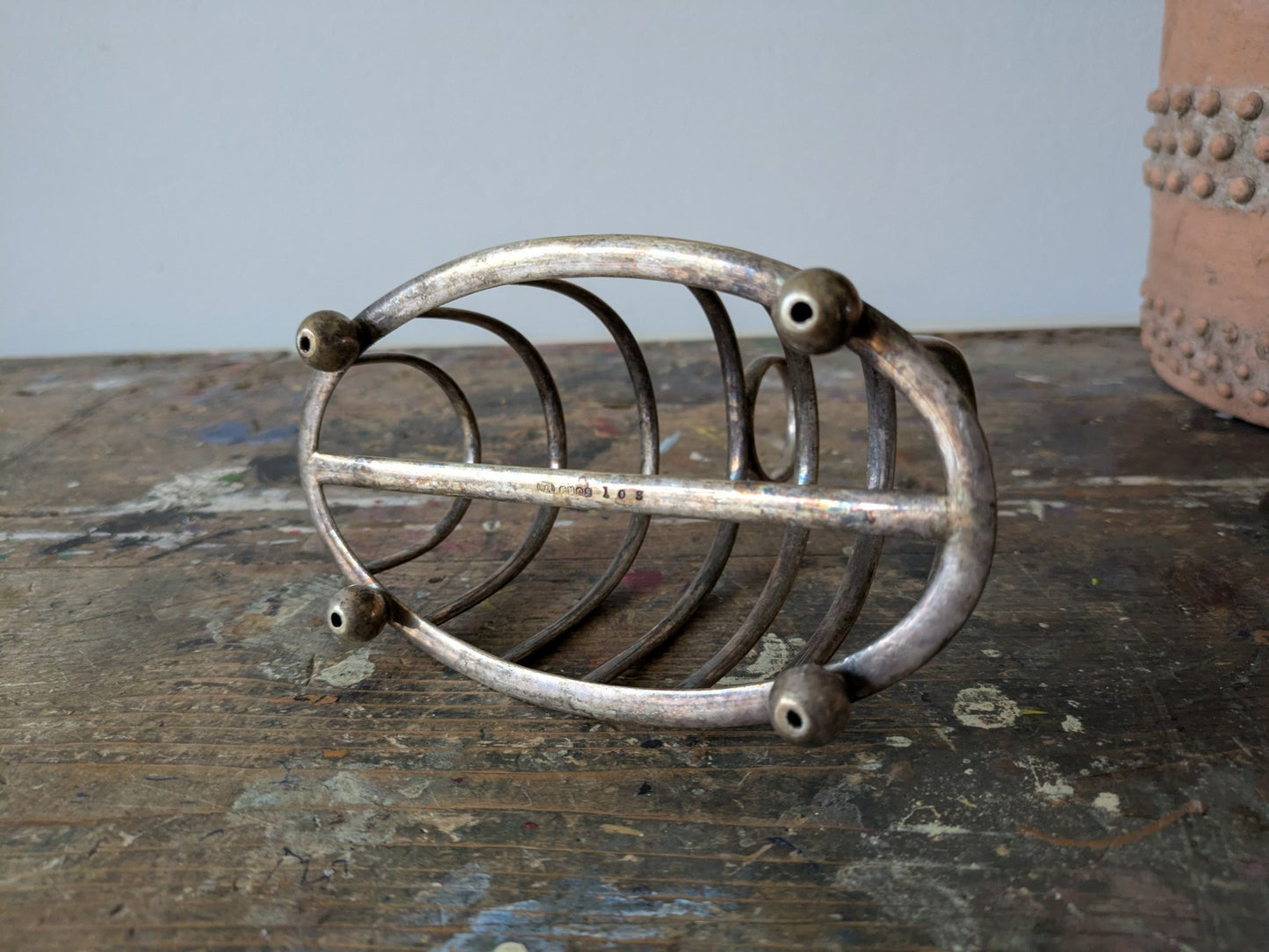 Antique Silver Plated 6 Slice Toast Rack William Adams England 1900's Kitchen 