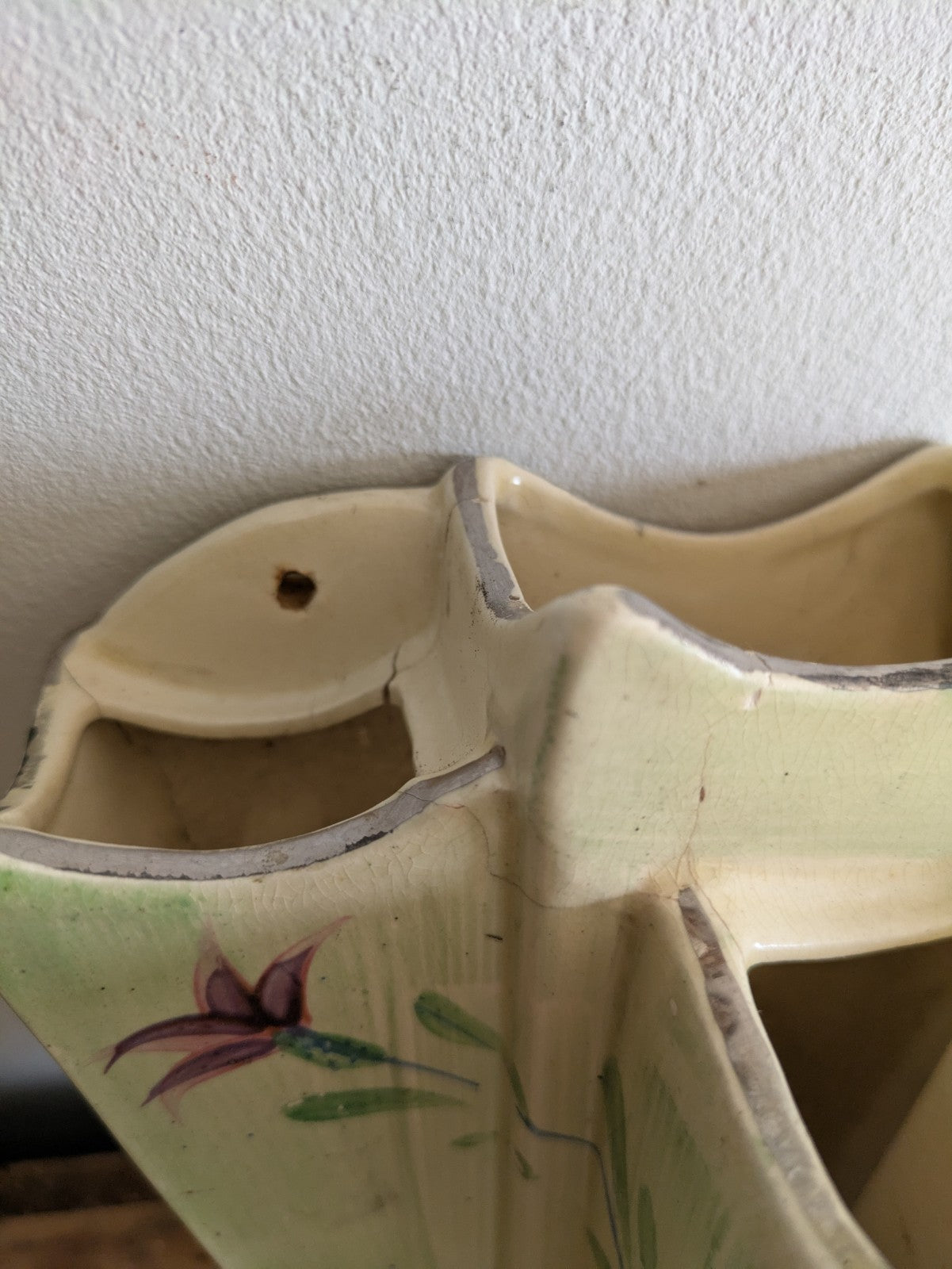 Vintage RARE Arthur Wood Floral / Flower Large Art Deco Single Wall Pocket Vase