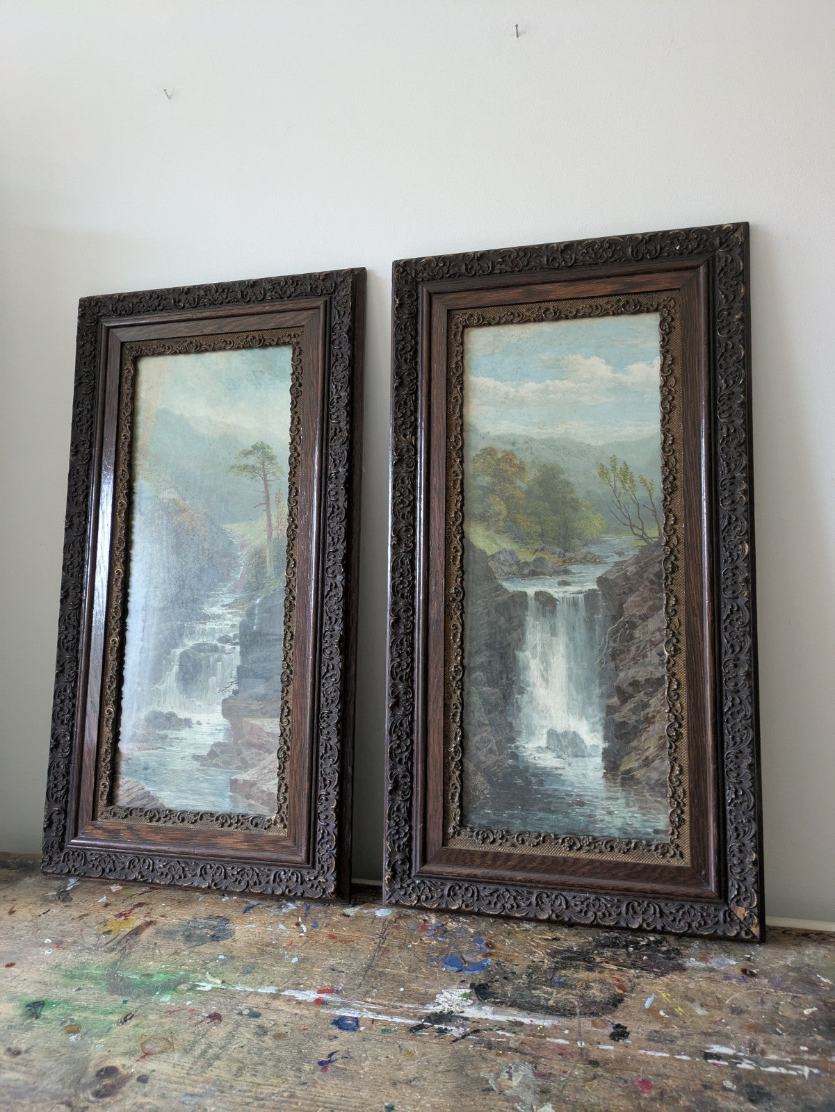 Antique Victorian River Landscape Framed Prints by George Beetholme 1830-1880
