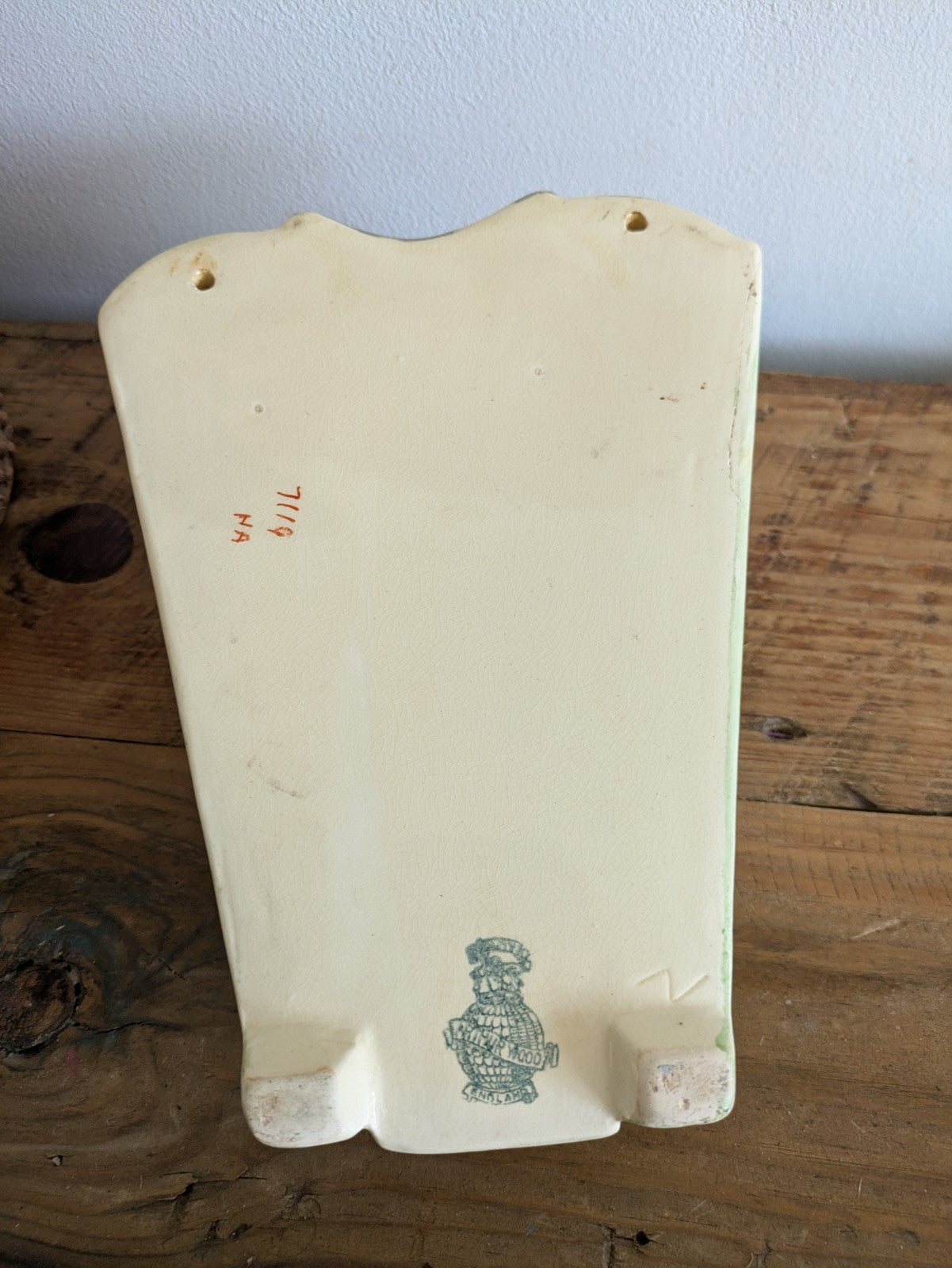Vintage RARE Arthur Wood Floral / Flower Large Art Deco Single Wall Pocket Vase