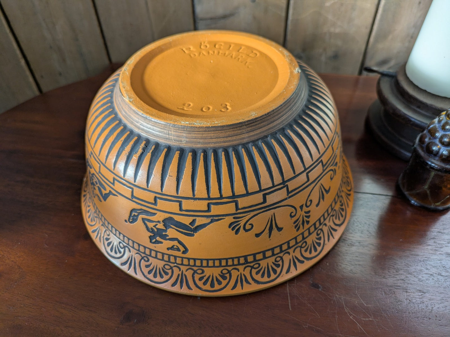 Rogild Danmark 203 vintage large Denmark ceramic bowl planter Neoclassical Vgc