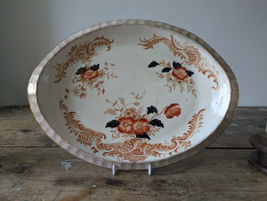 19th century 1800s antique plate Platter by G T Mountford, Stoke Seville pattern