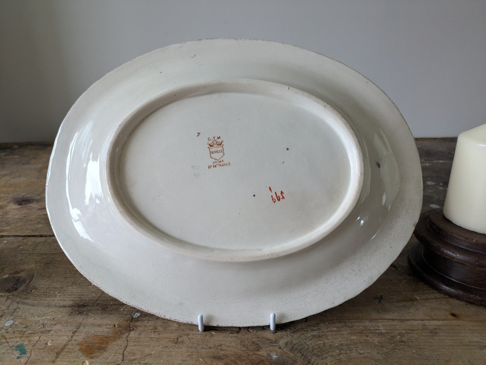 19th century 1800s antique plate Platter by G T Mountford, Stoke Seville pattern