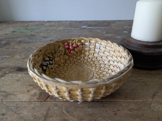 Vintage Decorative Hand Painted Centrepiece Bowl by Carlis Ware Rare Dish Basket