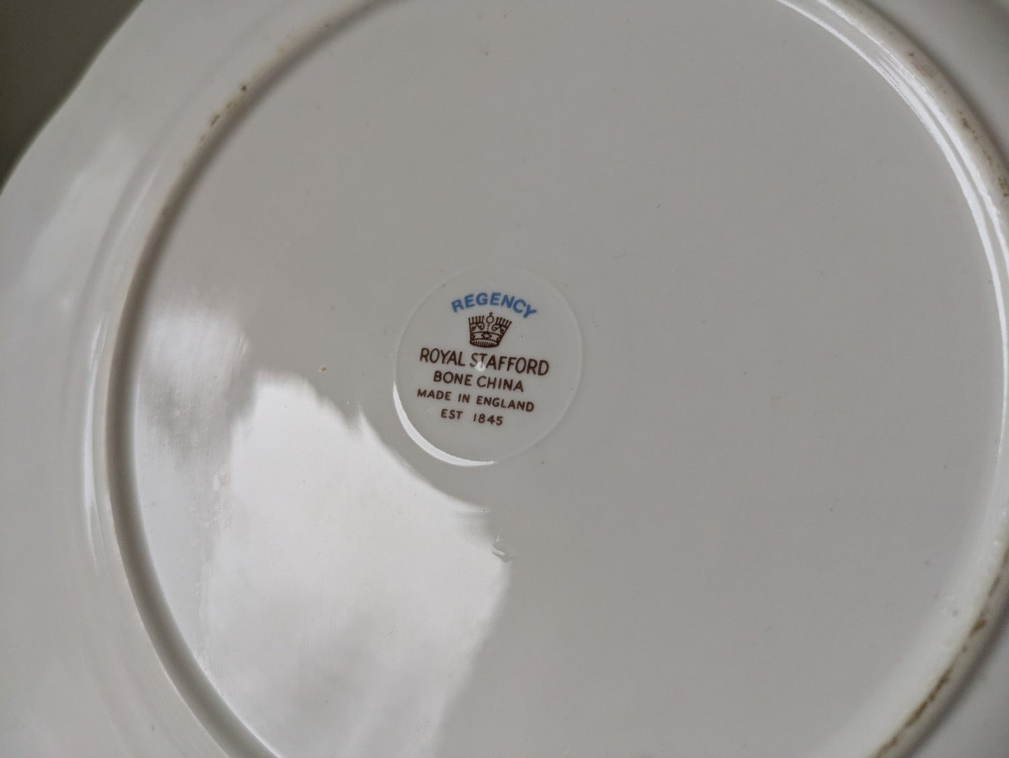 Vintage Royal Stafford UK Regency fine bone china cake plate Vgc Props Serving 