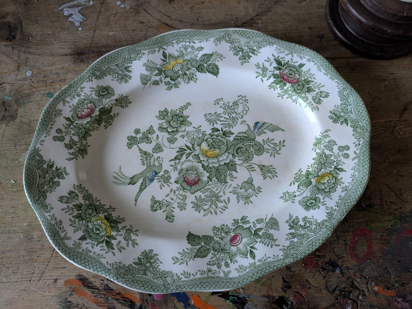 Enoch Wedgwood Tunstall ltd Kent Under plate Oval Platter Vintage Hand Engraved