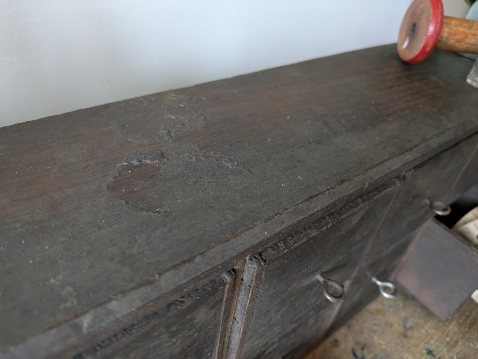 Antique Vtg Apothecary Drawers Scratch Built Garage Workshop Engineers Pigeon 