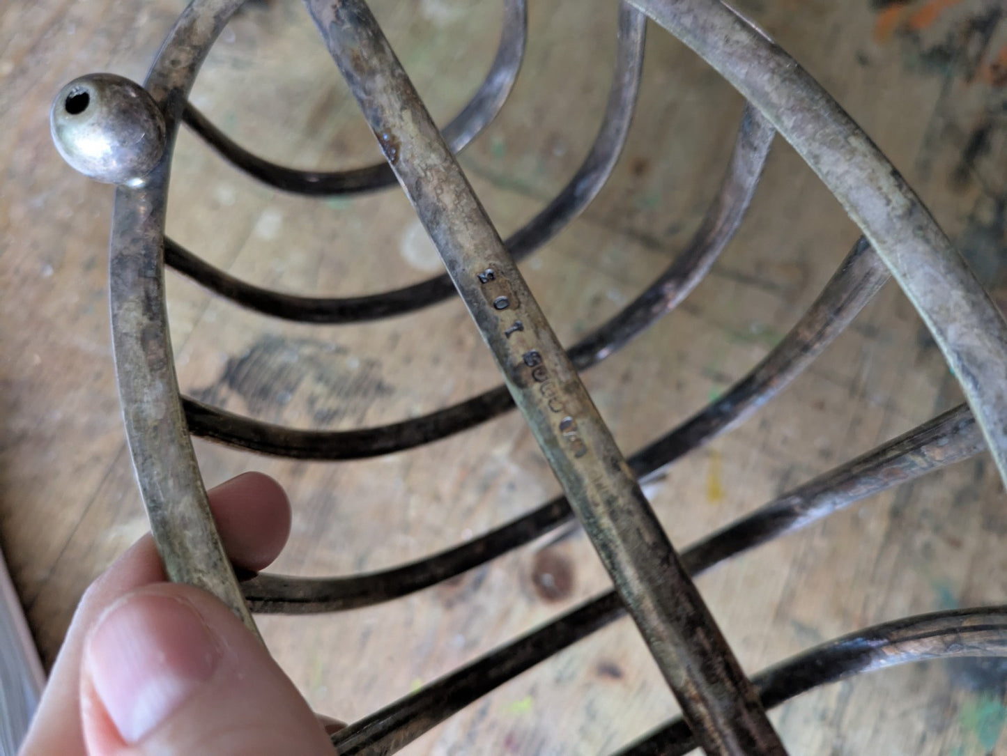Antique Silver Plated 6 Slice Toast Rack William Adams England 1900's Kitchen 