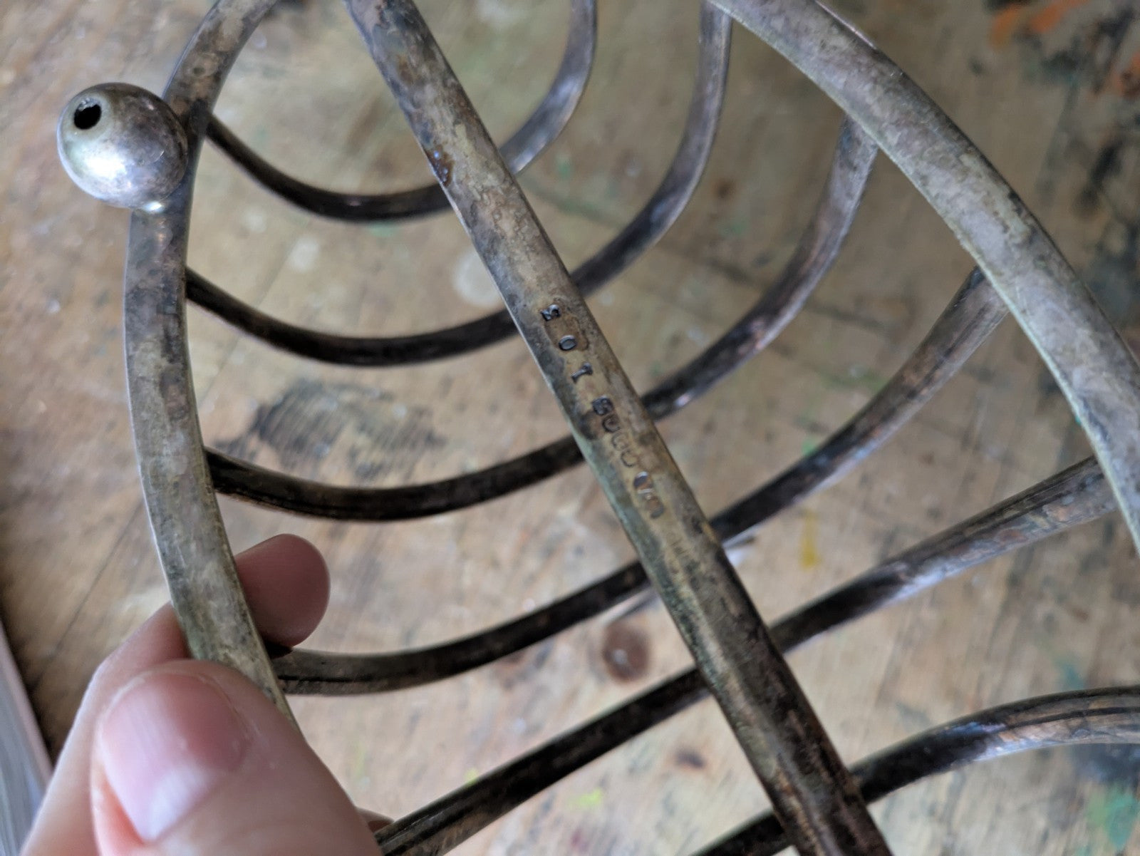 Antique Silver Plated 6 Slice Toast Rack William Adams England 1900's Kitchen 